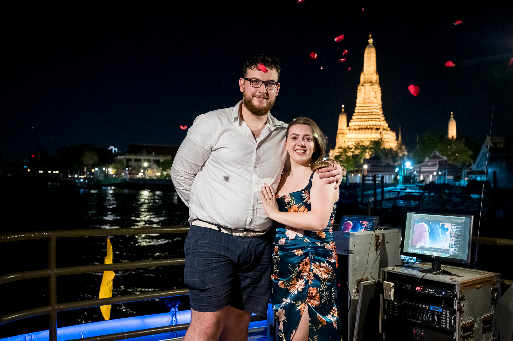 Rhyan and Alex on their engagement night